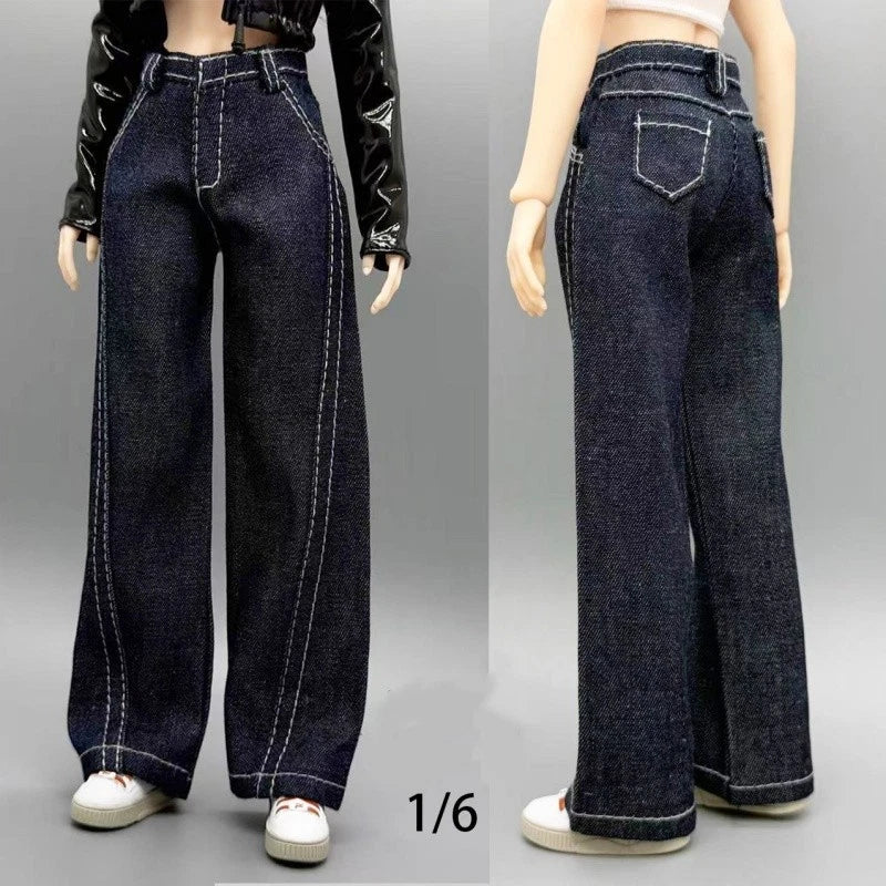 1/6 Denim Wide  Loose Pants Model Fit 12" TBL Female Soldier Action Figure Bodys Model