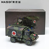 1:64 Unimog U1300L Alloy Diecast - Military Camo Ambulance Model Model
