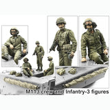 1/35 Resin Model Tank Crew of 3 People and Package, Unpainted Assembly Kit Model