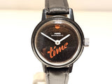 VINTAGE RARE GDR GERMANY BLACK PVD 27mm LADIES MECHANICAL WATCH "RUHLA" TIME Model