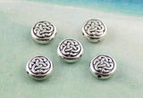 120PCS Tibetan Silver Knot Flat Beads Jewelry Making Charms