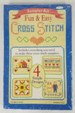 NIP Fun & Easy cross stitch sampler kit 4 designs 02043-1 Pace Products 1996 Model