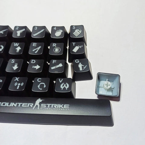 26 Keys ABS Shot Backlit Keycap Chicken Game Keycap fit for Mechanical Keyboard Model