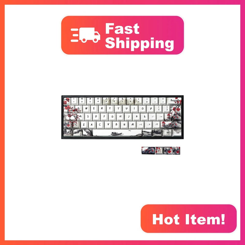 JSJT Plum Blossom Keycap Set US Cherry Profile Model