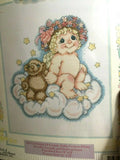Dreamsicles TEDDY AND ME Cross stitch kit #48015 ~ 9" x 9 ~ Cherubs Angels NIP Model