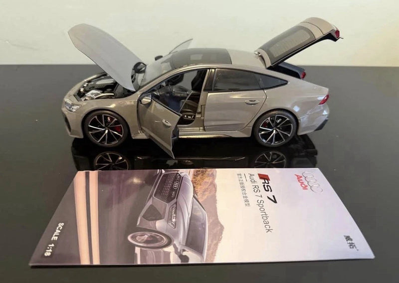 1:18 Audi RS7 Sportback Diecast Car Model Toy Vehicle - Sound, Light, Open Doors Model