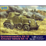 UNIMODELS UM 501 Plastic scale models kit Scale 1:48 BA10 Soviet armored vehicle Model