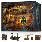 Book Nook Pirate Kit - DIY Miniature House for Adults, Large, Colorful Model
