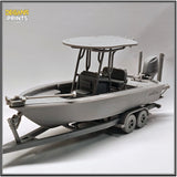 SeaChaser 23LX Center Console Boat Model & trailer kit 1-24 scale diorama 3Dboat Model