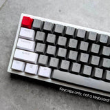 Gray White Retro Double Shot PBT Keycap Set Shine Through for Cherry MX Keyboard Model
