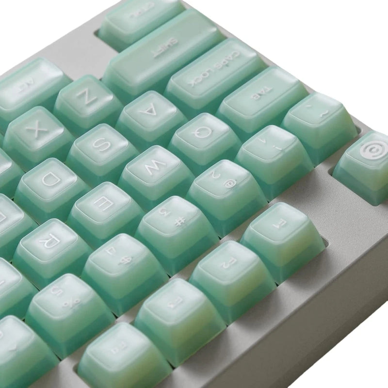 ULTRAEQUIP Jade Keycaps 160 Keys Double Shot PBT RSA Profile Translucent Shin... Model