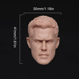 1/6 Unpaint Soldier Calm Face Head Sculpture Fit 12" Figure Body Model Toys Model