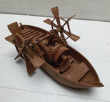Vintage Da Vinci Series Mechanical Medieval Paddle Boat Wheels Model Mechanical Model