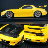 *RARE* IG2228 Ignition Model 1/18 MAZDA RX-7 FD3S Yellow Carbon Bonnet Initial D Model