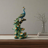 2 Pieces Resin Peacock Decorative Piece Stylish Design Home Decor for Entryway Model