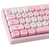 129 PCS MOA Pink Sakura PBT Keycaps Cherry Blossom Dye Sub For MX Switches Model