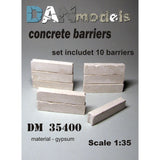 Concrete Barriers 10 pcs Roadblock Material - Gypsum Dan Models 35400 Scale 1:35 Model