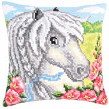 CdA stamped cross stitch kit cushion "White horse" 5207, 40x40cm, DIY Model
