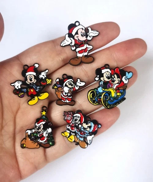 Lot  Christmas Mickey Minnie Charm Jewelry Making  Necklace Earring Pendant Charms