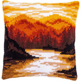 Vervaco stamped cross stitch kit cushion "Berge", 40x40cm, DIY Model