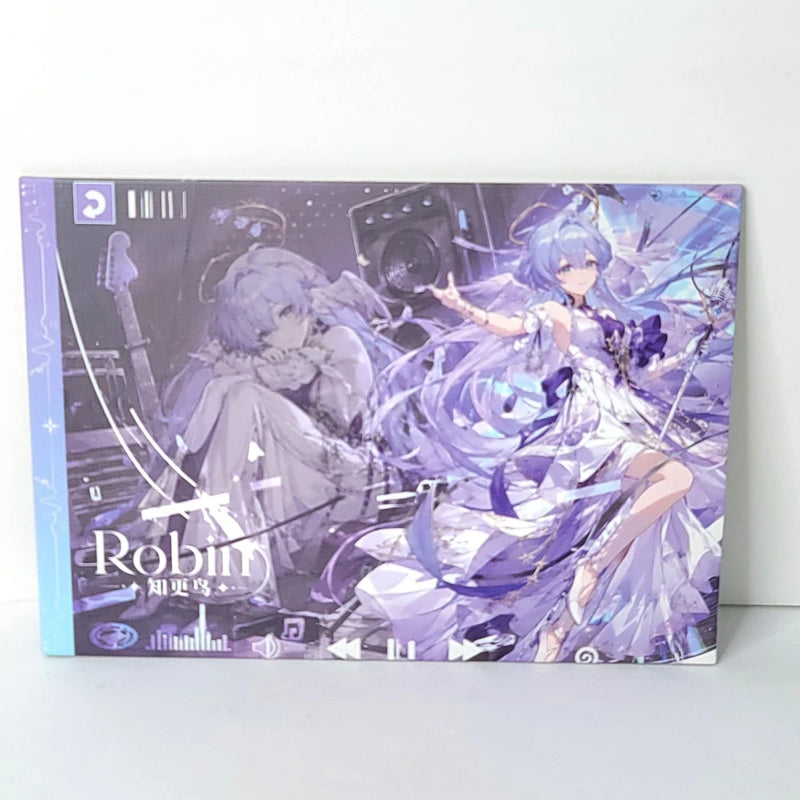 Robin Singing Purple Waifu Card Anime Girl Wall Art Oversized Board A5 Model