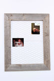 Reclaimed Rustic Barnwood Chicken Wire Photo or Message Board 10 Mini Clothes Pi Model