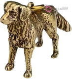 Solid Golden Retriever Statue Keychain Pendant Brass Retro Creative Pendant Model