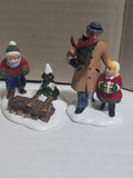 Department 56 Ceramic Christmas Village Figurines, Dad, Daughter, Son ,... Model