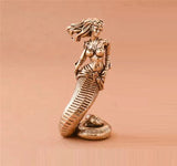 Brass Women Snake Figurine Small Animal Statue Table Office Decoration Toy Model