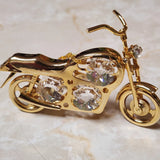 KG & C Inc. 24K Gold Plated Motorcycle Figurine Crystal Temptations Swarovski Model