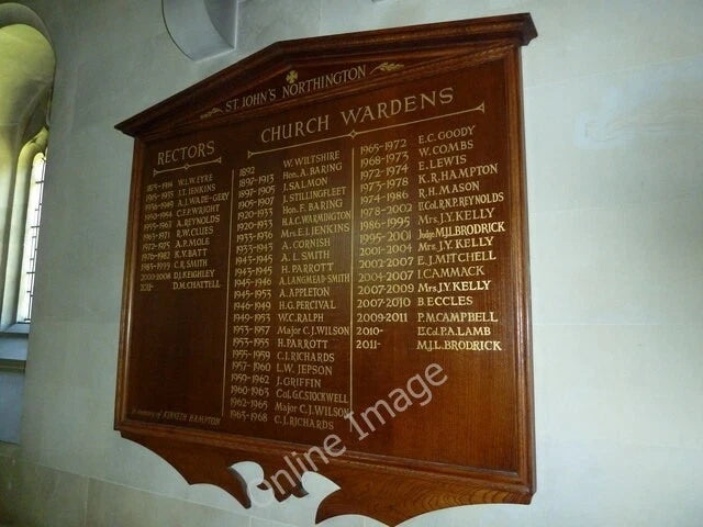 Photo 6x4 St John the Evangelist, Northington: incumbency board Northingt c2011 Model