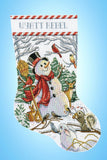Cross Stitch Kit ~ Design Works Woodland Snowman Christmas Stocking #DW5934 Model