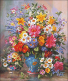 Needlework Crafts Full Embroidery Counted Cross Stitch Kits Blue Vase Model