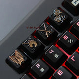 Attack on Titan Four Corps Anime Keycaps For Mechanical Keyboard Decoration Gift Model
