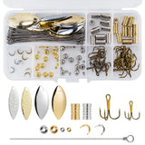 140pcs Spinner Bait DIY Kit Willow Blades Lure Making Supplies Treble Hooks Model