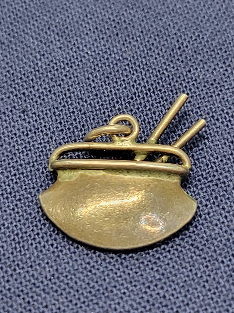 Vintage Sterling Silver Charm - Knitting Bag with Needles Charms