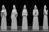 1/32 Scale 54mm Resin Figure Devout Nun 5set Unpainted Model Kit Toys Model