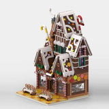 Modubrix Mocs Bricks Sets Winter Village Pastry Shop Model 1904 Pieces Toys Kits Model