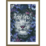 Counted Cross Stitch Kit white jaguar DIY unprinted canvas Needlework 3529 Model