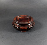 Vintage Chinese Carved Wood Display Stand For Vase Figurine 3" Model