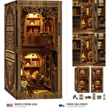 DIY Ancient Library Book Nook Kit, Wooden 3D Puzzle with LED Light, Miniature... Model
