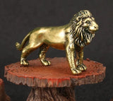Brass Lion Animal Statue Small Sculpture Tabletop Figurine Home Decor Gifts Model