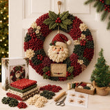 3D Fabric Poke Wreath DIY Kit,Door Hanging Craft Set,Sewing Project Kit Model