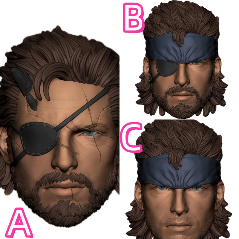 1/6 1/12 1/18 Snake Boss Man Head Sculpt Carved Model Toys Model