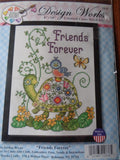DESIGN WORKS COUNTED CROSS STITCH FRIENDS FOR EVER TURTLE BIRD KIT 8" X 10" Model