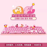Game Kirby Bluetooth Mechanical Keyboard Round Keycaps 108 keys RGB Light New Model