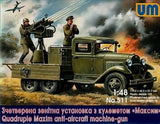 Unimodel 511 Quadruple Maxim AA MG on Gaz-AA Chassis WW II 1/48 scale model kit Model