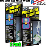 BLUE STAR (2PACK) DIY WINDSHIELD GLASS REPAIR KIT STONE DAMAGE CHIP MODEL # 777 Model