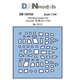 DAN Models 144104 Painting Masks For Scale Kit 1:144 for Il-76, for Zvezda kit Model