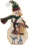 MILL HILL CHARMED ORNAMENT Beaded Cross Stitch Kit BIRDHOUSE SNOW CHARMER Model